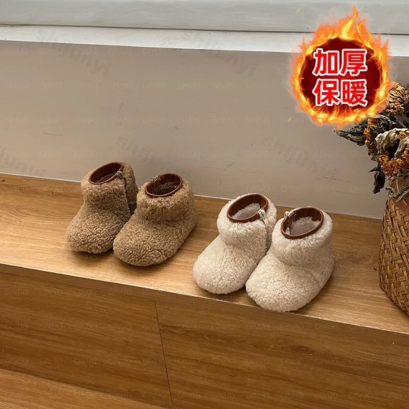 

Baby Snow Boot Winter 2025 Girls Boys Cotton Snow Boots Kids Fashion Plush Warm Cotton Shoes Anti-kick Children's Ankle Boots