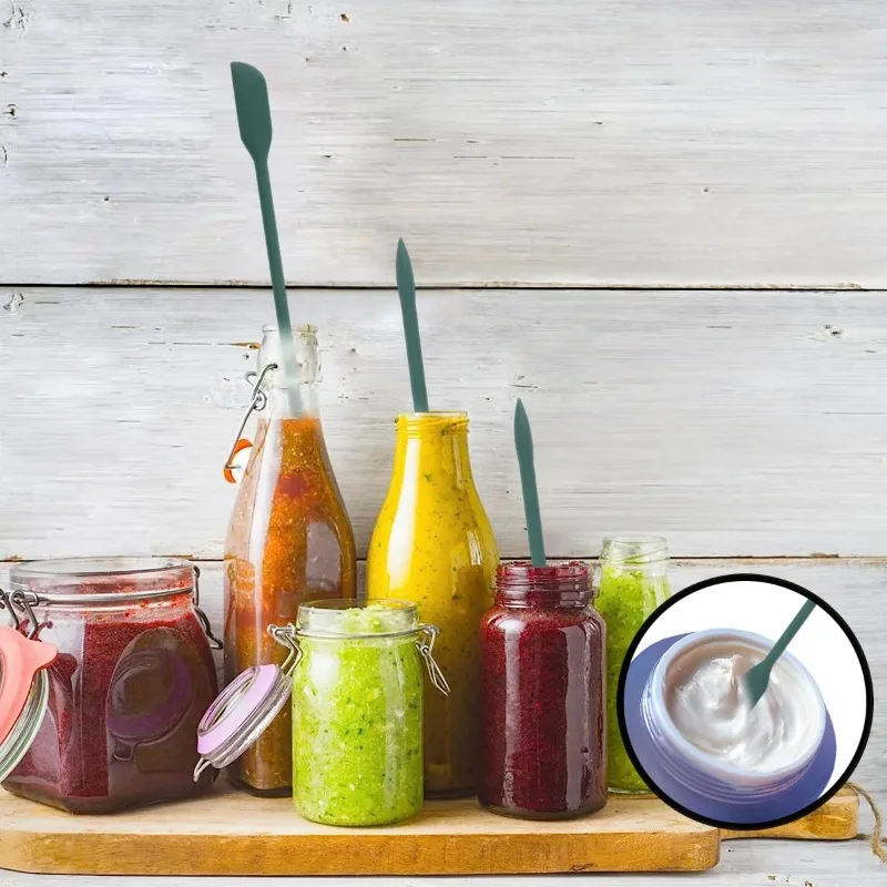 3PCS Dual-Ended Silicone Mini Scraper Set – Long Handle & Heat Resistant, Ideal for Baking, Jam Scraping & Daily Kitchen Use