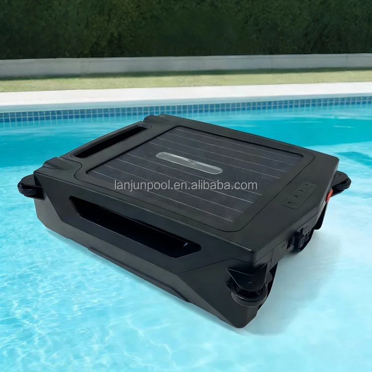Installation-Free Solar Pool Skimmer | Ready To Use | Large Capacity Net | Fits All Pool Types Remote Control Wifi With App