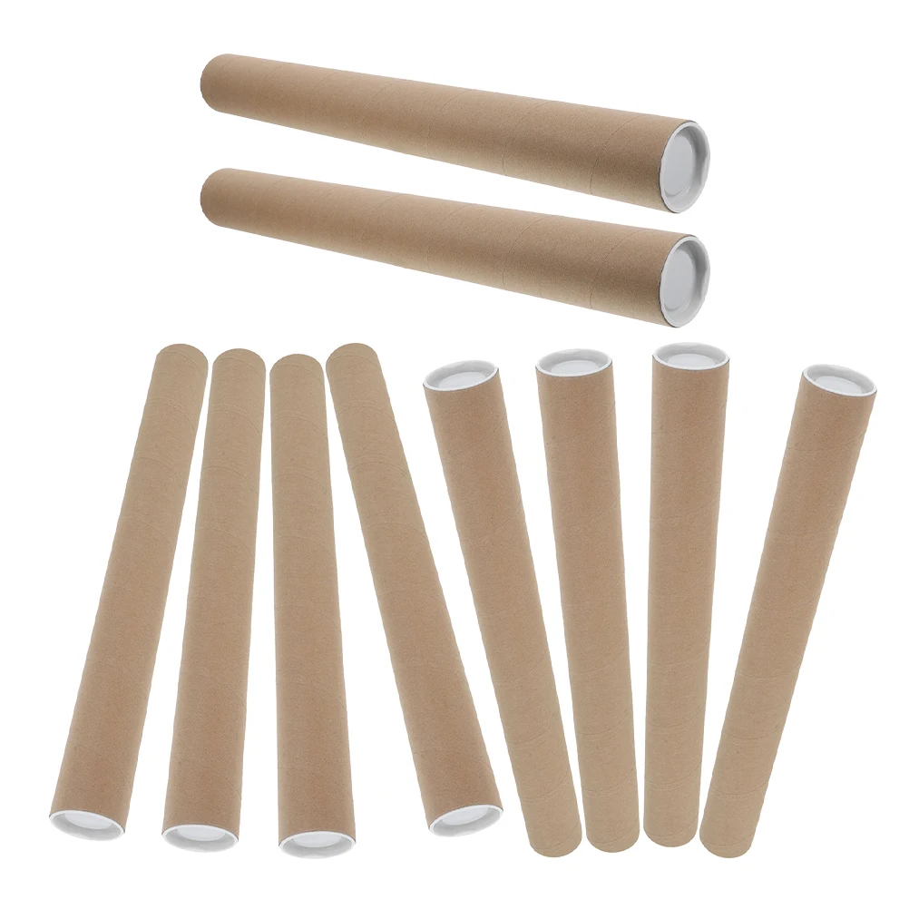 

10Pcs Kraft Paper Mailing Tubes Sturdy Round Cardboard Cylinder Poster Storage Tube for Shipping Packing Art Prints Maps