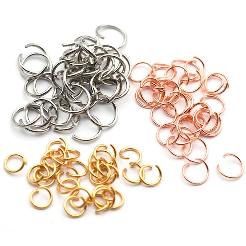 100pcs Stainless Steel Jump Rings Split Rings Necklace Bracelet Connectors Component Open Rings for DIY Jewelry Making Handmade