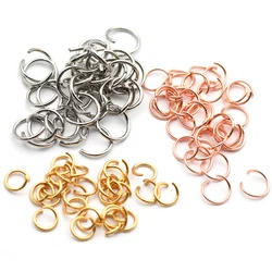 Anneaux de saut en acier inoxydable, anneaux fendus, connecteurs de composants de Bracelet, anneaux ouverts pour bricolage, fabrication de bijoux à la main, 100 pièces
