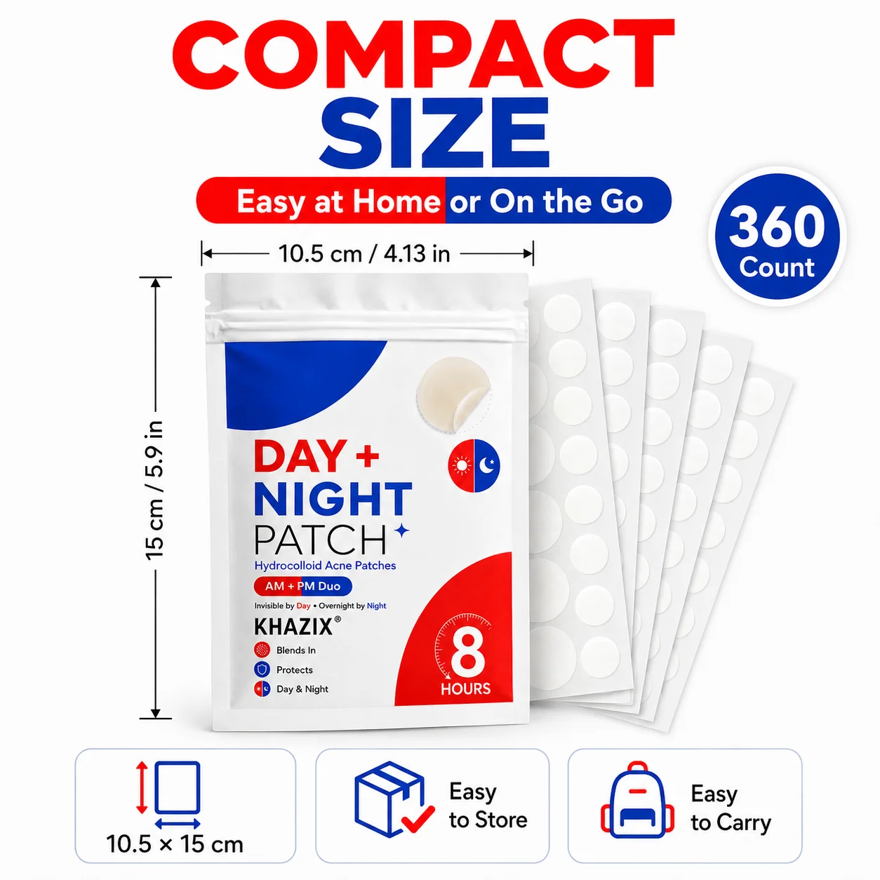 36pcs Invisible Pimple Patches, Clear Round Blemish Covers for Face Spots and Pimple Marks, Men & Women. image 3