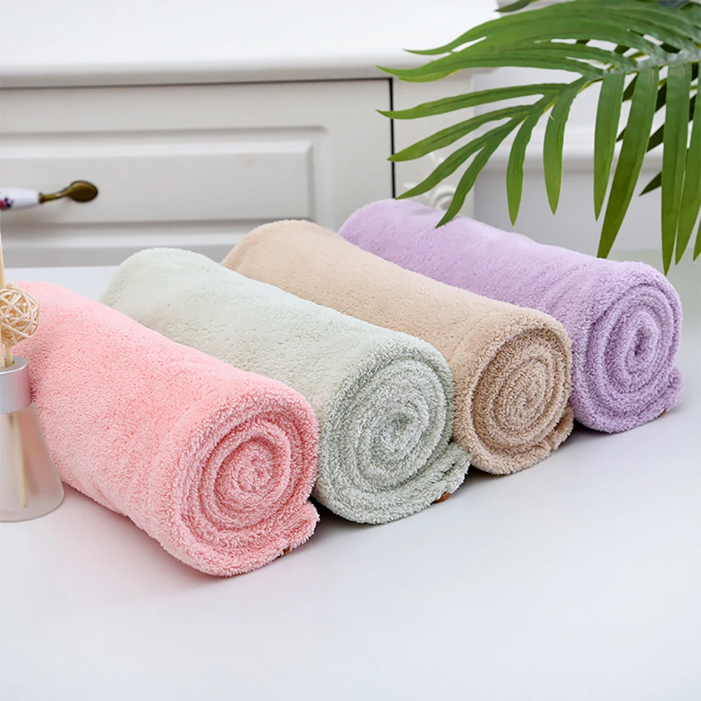 1PCS Magic Microfiber Hair Towel Fast Drying Dryer Towel Women Embroidered Coral Velvet Wrap Head Absorption Water Bath Hat