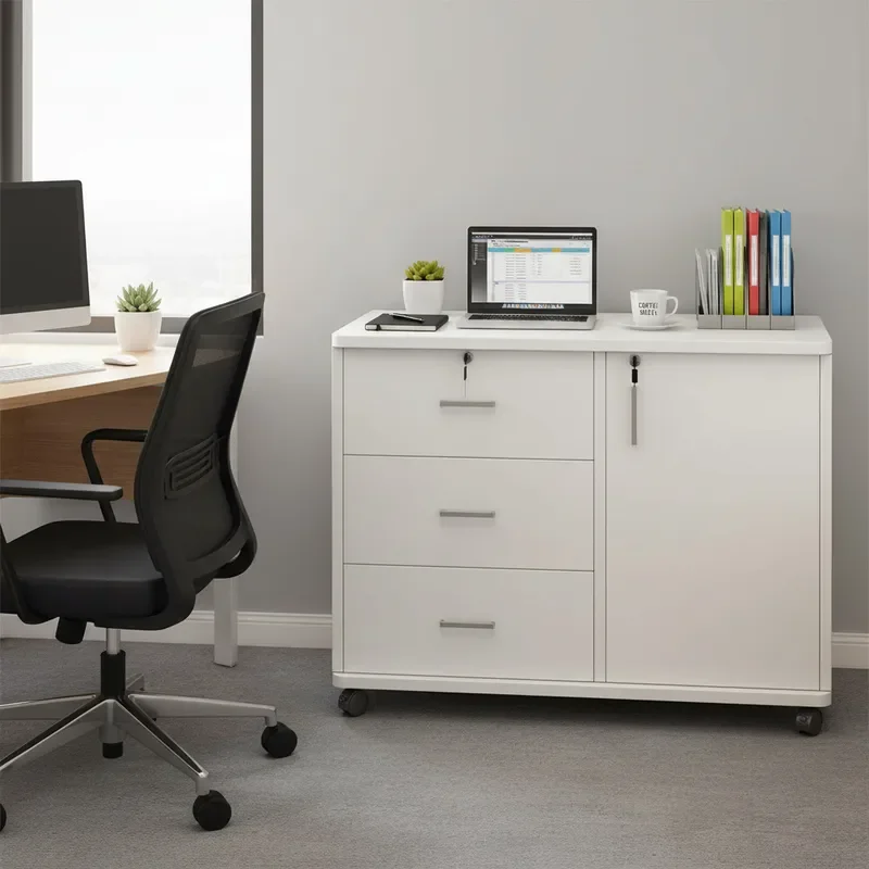 for Side Cabinet Office File Cabinet Multi-layer Storage Shelf Drawer Type Locker for Home and Office Organization