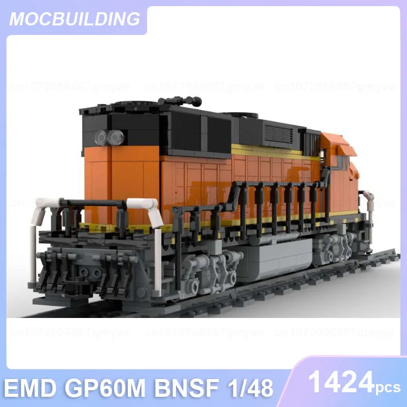 EMD GP60M BNSF & F40PH Amtrak Phase IV with Interior 1/48 O Scale Train Model MOC Building Blocks DIY Assemble Bricks Toys Gifts