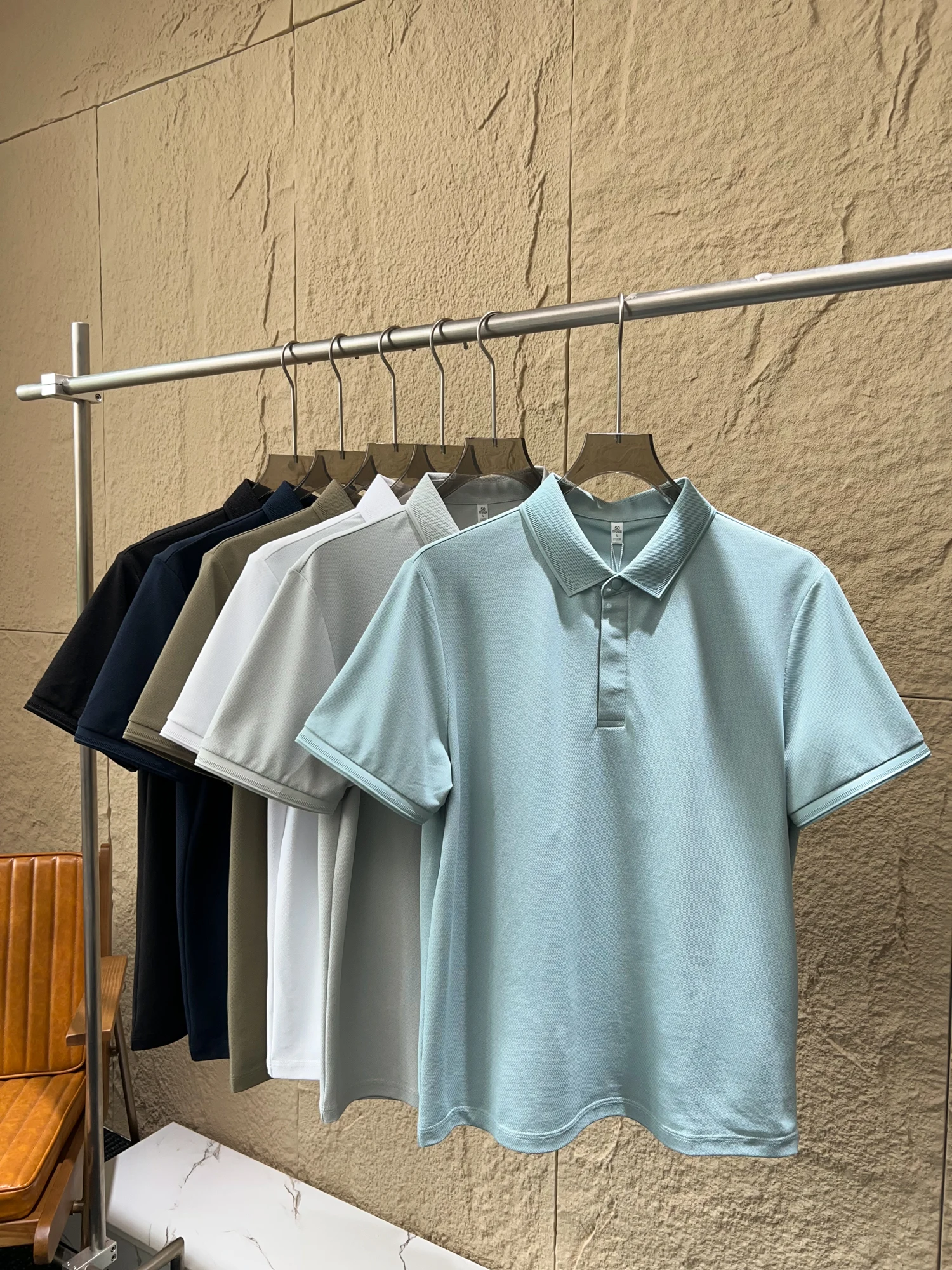 

Cooling Technology Linseed Rayon Cotton Short Sleeve Shirt Business Casual Men's Turn-down Collar Quick Dry Breathable