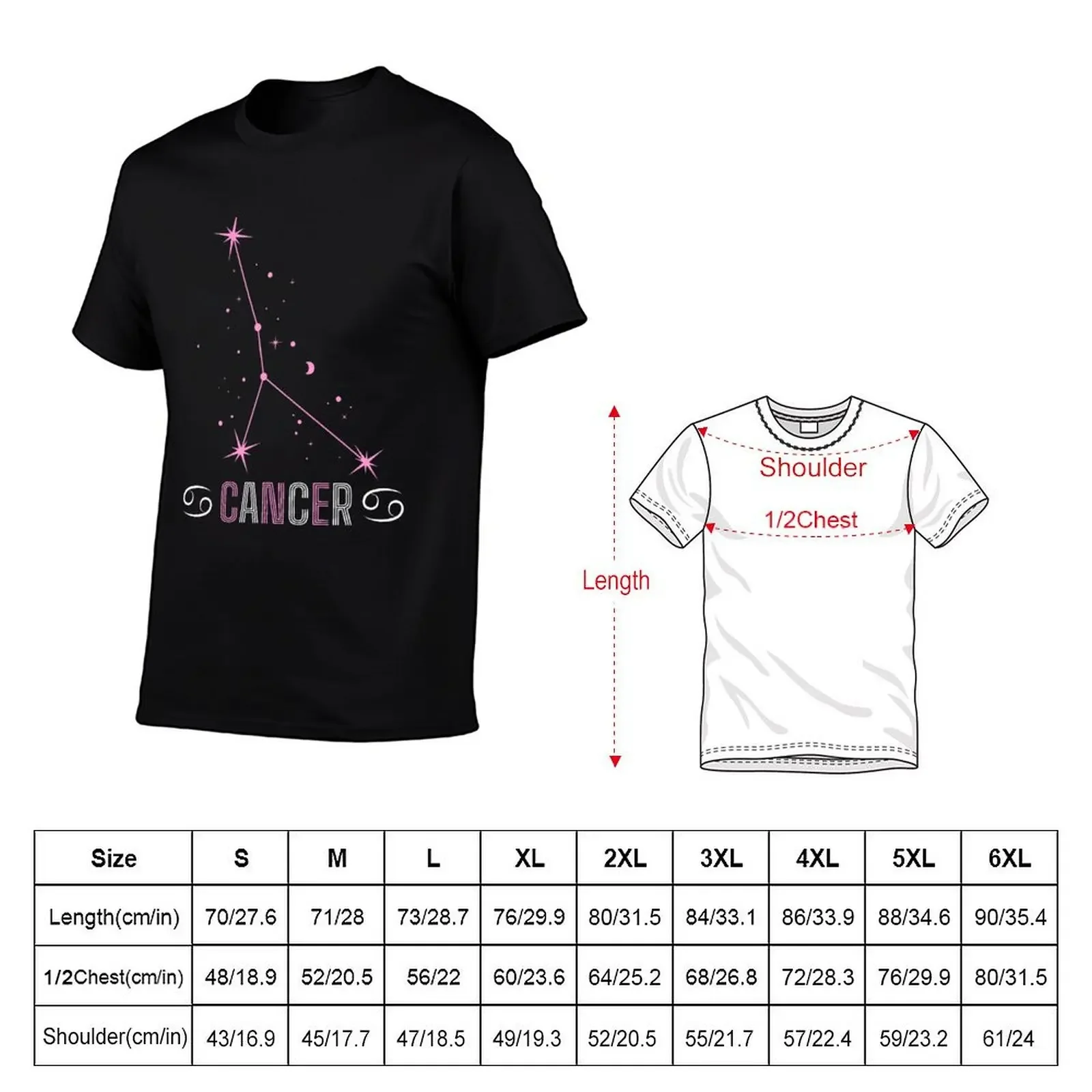 Cancer Constellation Retro Font T-Shirt kawaii clothes custom t shirt anime figures mens champion t shirts