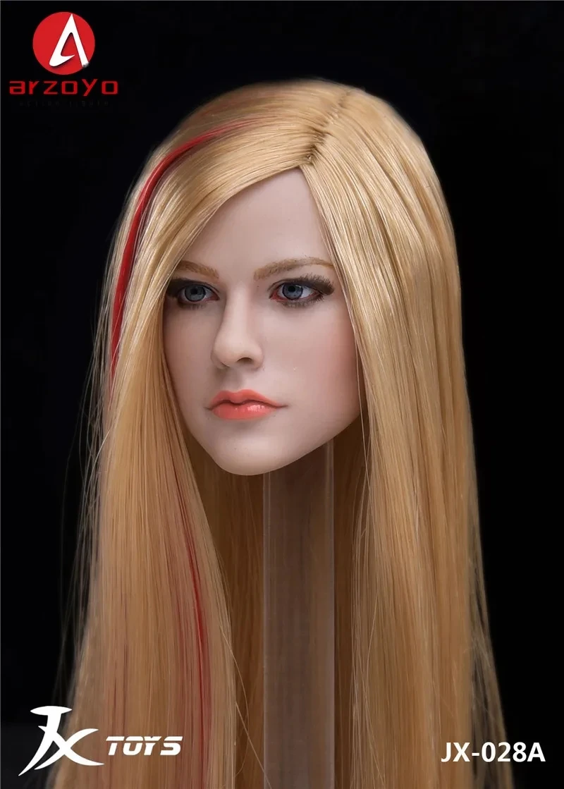 JX-028 1/6 Scale Avril Head Sculpt Carving Model Fit 12'' Female Soldier Action Figure Body Dolls