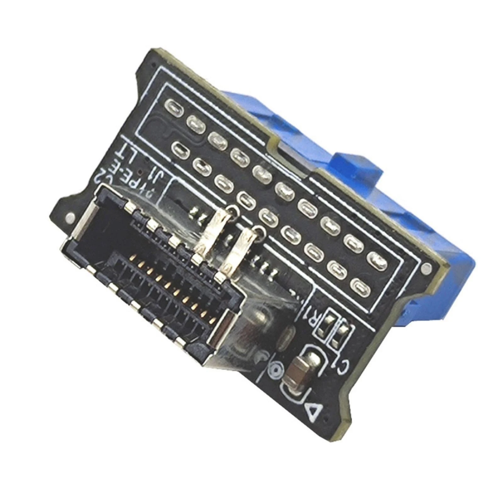 USB 3.0 19Pin to Type C Front Type E 20Pin Interface Header Extension Adapter Vertical USB3.1 Front Panel Socket Key-A Connector