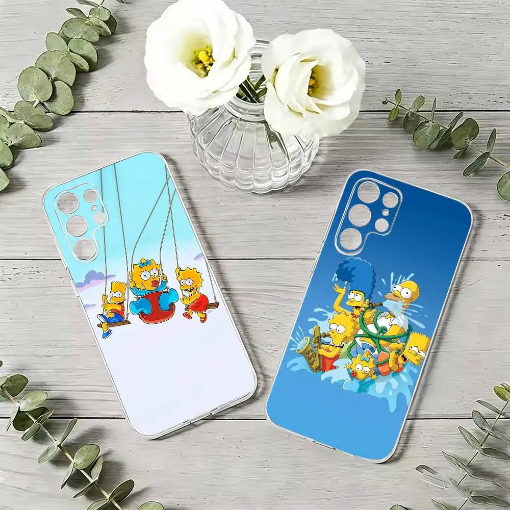 Anime T-The S-Simpsons-s   Phone Case For Samsung S21 S20 Ultra Plus FE S10 Transparent Silicone Phone Cover