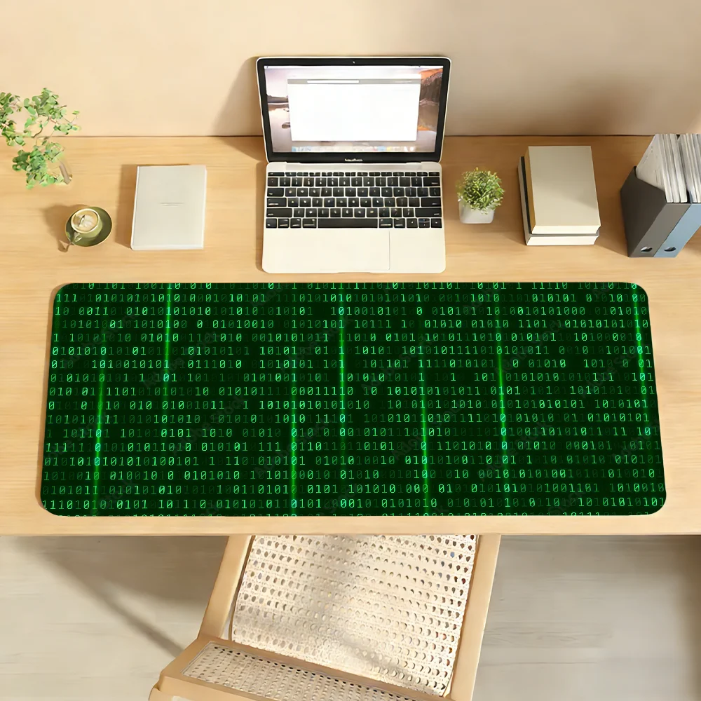 Hacker Code Art Mouse Pad Non-slip Locking Edge DeskMat PC Laptop Accessories Rubber Office Keyboard Game Carpet 350x900x3mm
