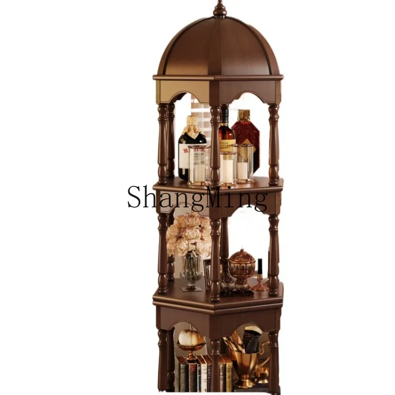 خزانة تخزين من الخشب الصلب CL، خزانة زخرفية جانبية للأريكة في العصور الوسطى