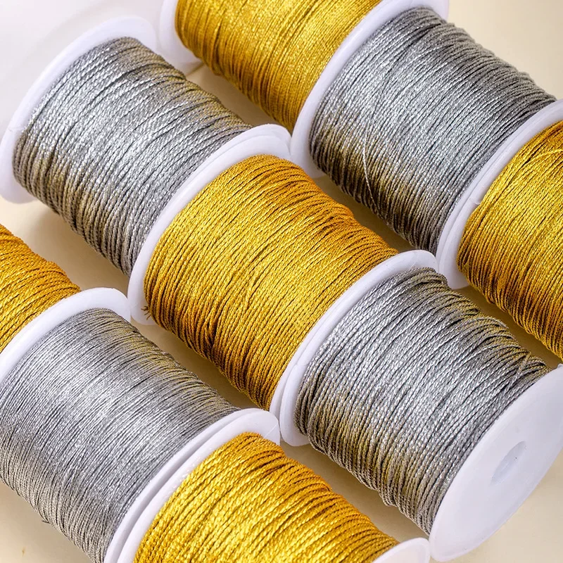 0.2-1MM Metallic Ornament String Silver Gold Color Cord Jewelry Thread for Christmas Tree Hanging Crafts Making Gift Decoratiion image 2