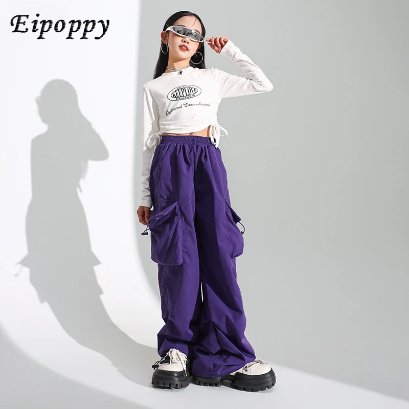 

Street Dance Solid Sweatshirt Kids Streetwear Jazz Stage Costumes