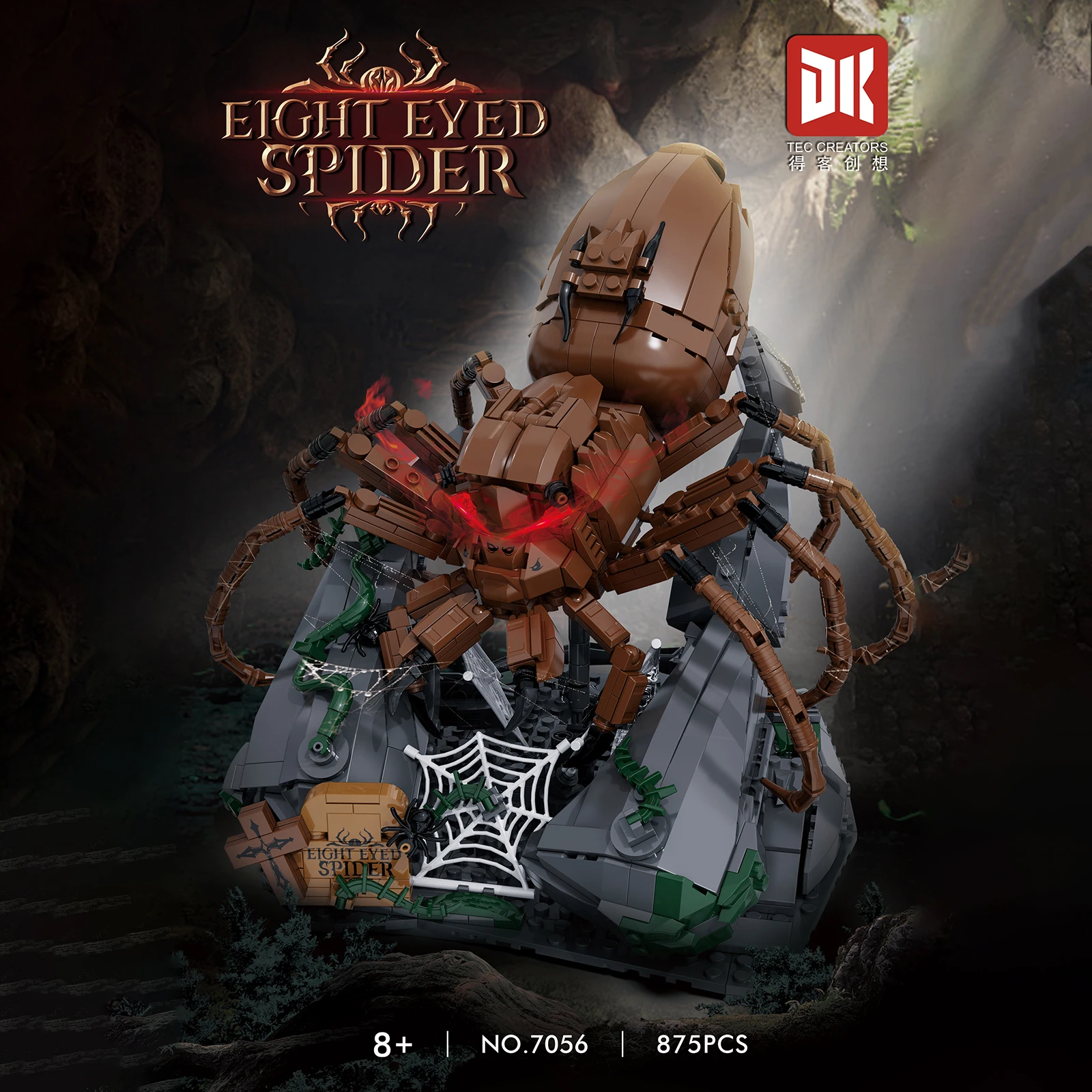 DK7056 modèle d'araignée de loup aux yeux rouges 875 pièces Kit de construction briques d'animaux de la forêt jouet pour enfants Science éducatif cadeau créatif