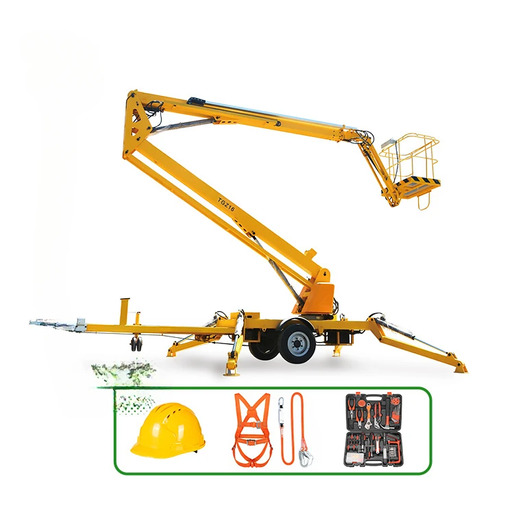 8m-20m Articulated Towable Boom lift Trailer Mounted Cherry Picker Man Lift