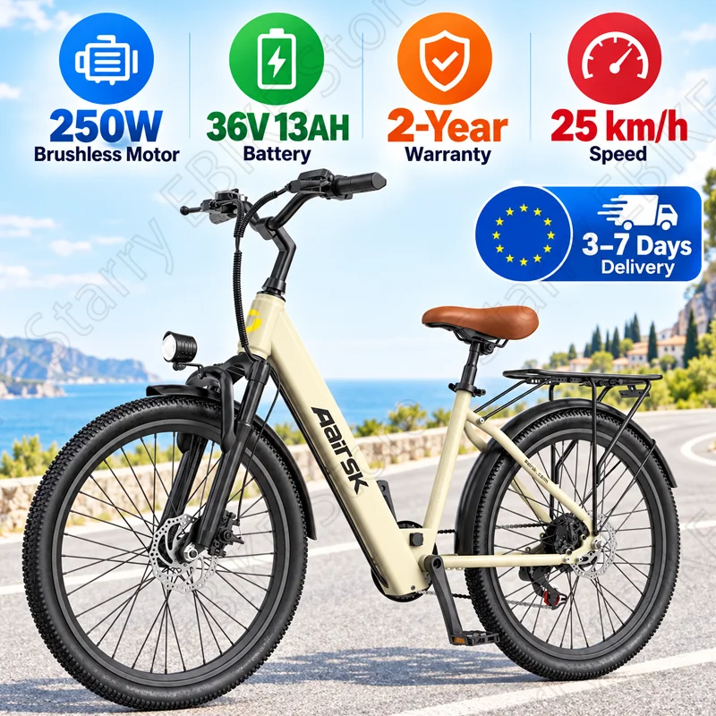 Bicicletta elettrica intelligente con tecnologia NFC, ideale per adulti, dotata di motore brushless da 250 W, batteria da 36 V e 13 Ah, telaio da 24 pollici, perfetta per gli spostamenti urbani e per
