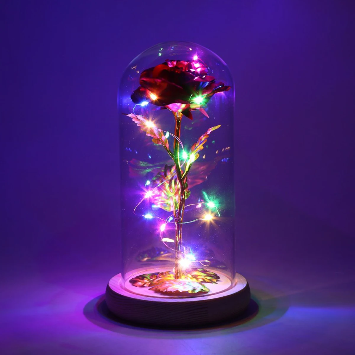 

Valentine's Day Permanent Roses with glass lid illuminated roses Eternal artificial flowers gift suitable for anniversary birthd