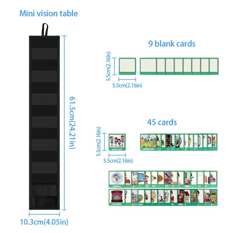 Imagem -06 - Mini Visual Schedule Pocket Chart Bedtime Router Travel Schedule com 45 Atividade e Cartões em Branco