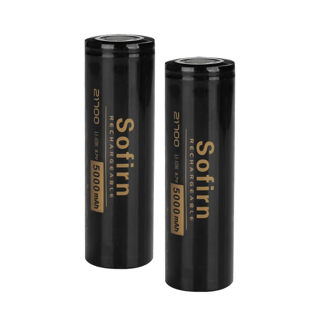 Sofirn 21700 5000mAh Battery Flat/Tip Head 3.7V 48A 10C Discharge HD Cell Lithium Reall Capcaity