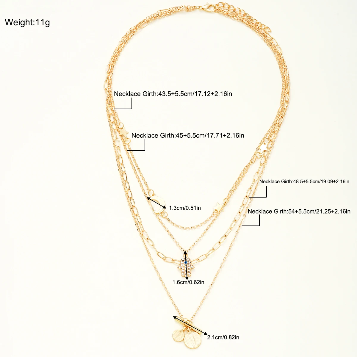 Bohemian Gold Color Multilayer Handmade Chain Vintage Fashion Crystal Pendant Necklaces Sets Jewelry For Women Accessories 2024