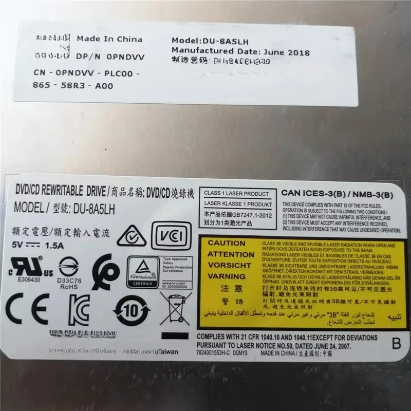 Original for DELL Small Case Micro Tower Desktop DVD Burner DU-8A5LH Optical Drive 0PNDVV