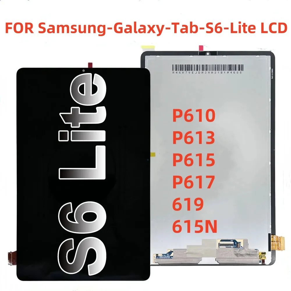 100% New Screen for Samsung Galaxy Tab S6 Lite 10.4 P610 P613 P615 P617 P619 LCD Display Touch Screen Digitizer Replacement LCD