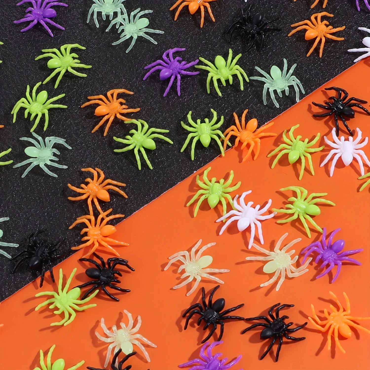 50 قطعة من زينة عنكبوت الهالوين المخيف - مثالية لإنشاء جوًا مسخنًا وديكورات عيد الميلاد والهالوين
