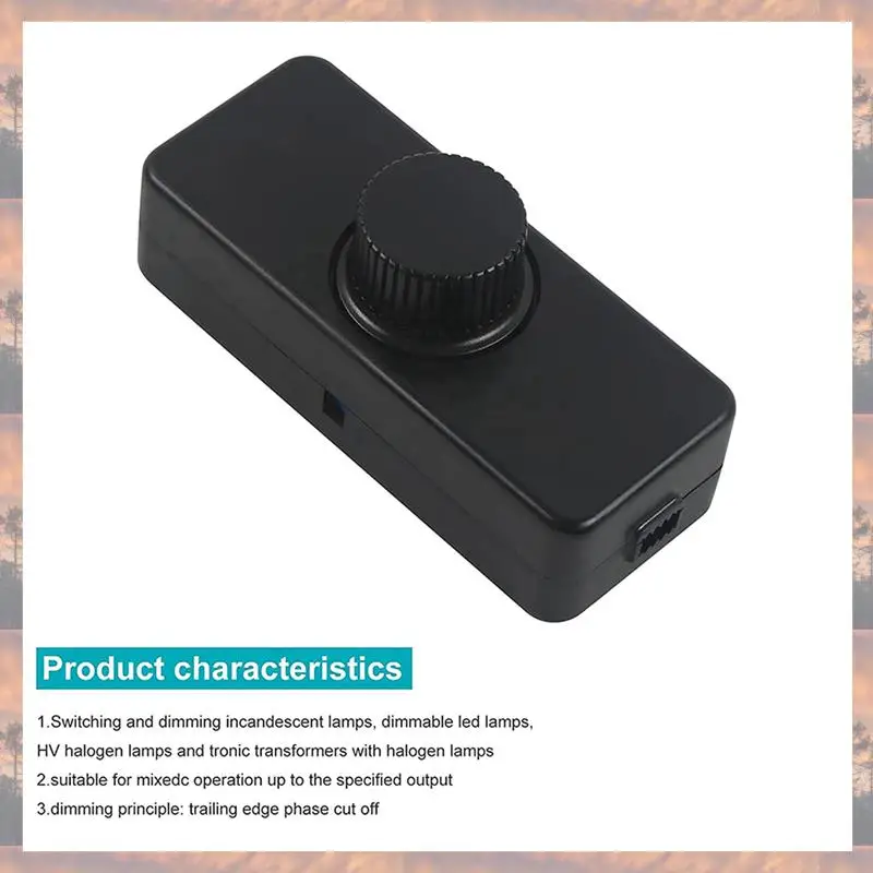 Sakelar Peredup LED Inline 3X Tren 2025, ON/OFF Putar Bawaan dan Peredup Kontrol Kenop untuk LED 3-100W/Blac Pijar Dapat Diredupkan