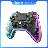 RYRA Transparent Buletooth Wireless Vibration Gamepad Joystick Controller For PS4 Switch Android PC IOS TV Game Controller Joypa