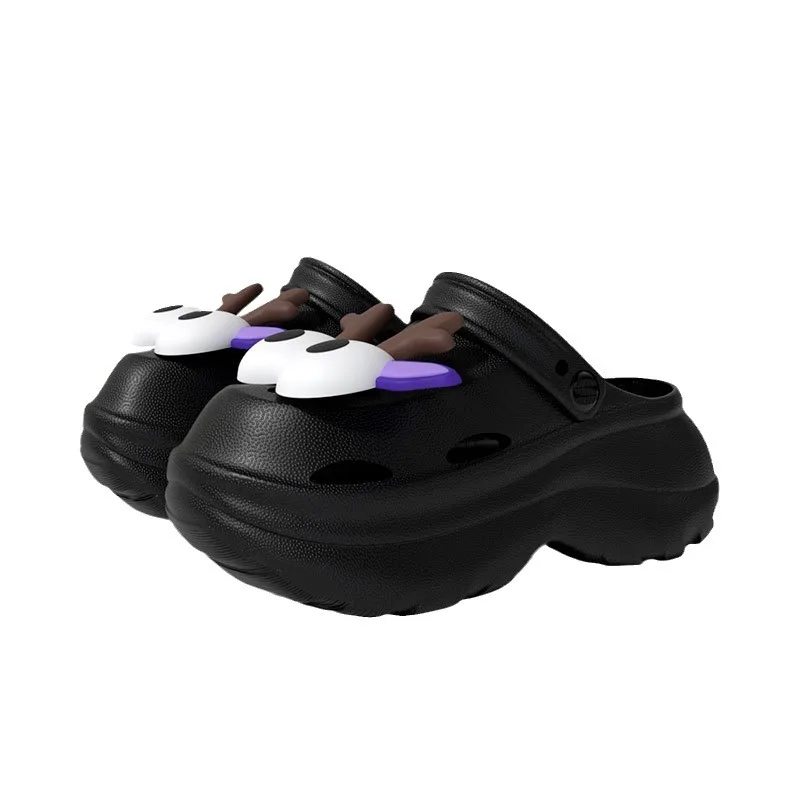 Man Women Garden Shoes 5.0cm Thick Soles Slippers Height Increase Outdoor Beach Slippers 2024 DIY Hole Summer Couple Sandals