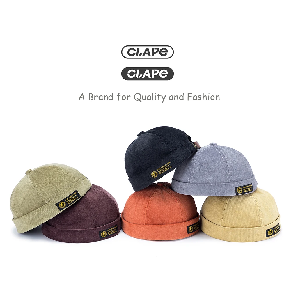 Clape Retro Cord Original Docker Sailor Biker Kappe Brimless Skullcap Männer Trend Hip-hop Hut Gefesselt Habour Hut Motorhaube dad Caps