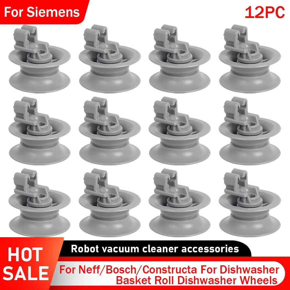 Kit de ruedas universales para cesta de lavavajillas, pieza de ruedas de cesta superior para lavavajillas Siemens/Constructa/Indesit/Neff/Bosch/Junker, 12 Uds.