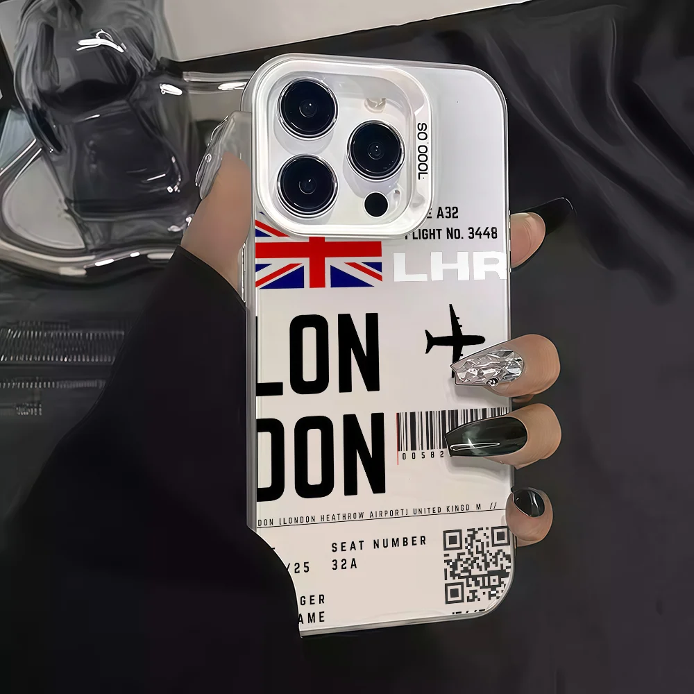 

World City Travel Ticket phone case For Samsung A07 A17 A06 S25 S24 S23 Ultra FE Plus Protective IMD Color Cover