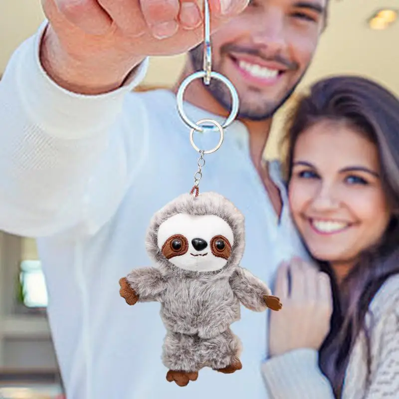 Colgante de llave de peluche, bonito bolso, colgante de muñeca perezoso, animales de peluche, accesorio para mochila, colgante de llave suave y cómodo para