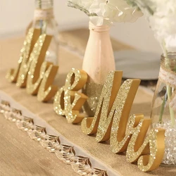 Wedding Decoration Mr & Mrs Wooden Letters Sign For Wedding Table Decor Home Desktop Ornaments Anniversary Event Photo Props