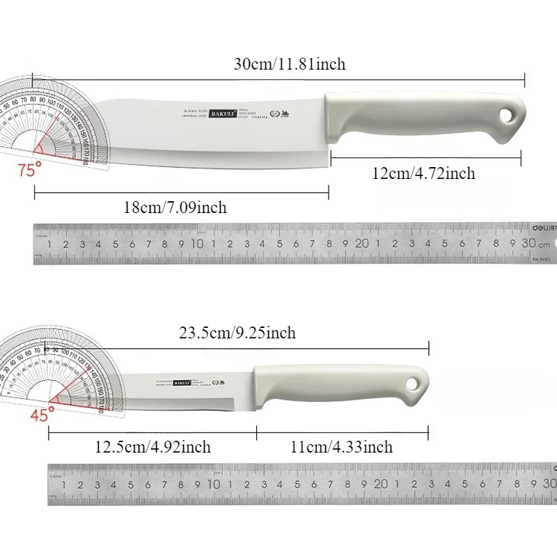 BAKULI-1/2pc Macaron Pure White Kitchen Knife Set Antioxidant Coating More Durable Kitchen Aesthetics Fruit Knife Meat Cutter