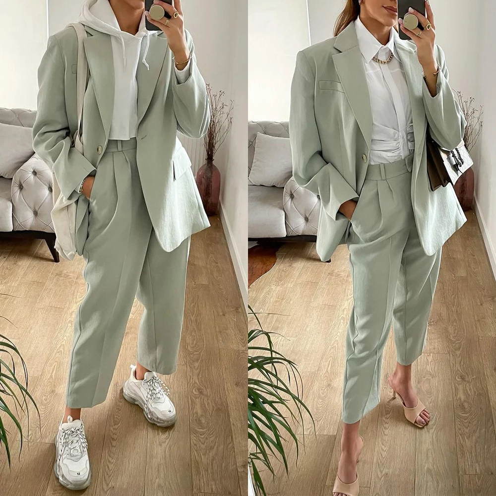 

Summer Linen Mother of the Bride Pants Suits Plus Size Lady Oversize Blazer Trousers Set Wedding Wear 2 Pieces(Jacket+Pants)