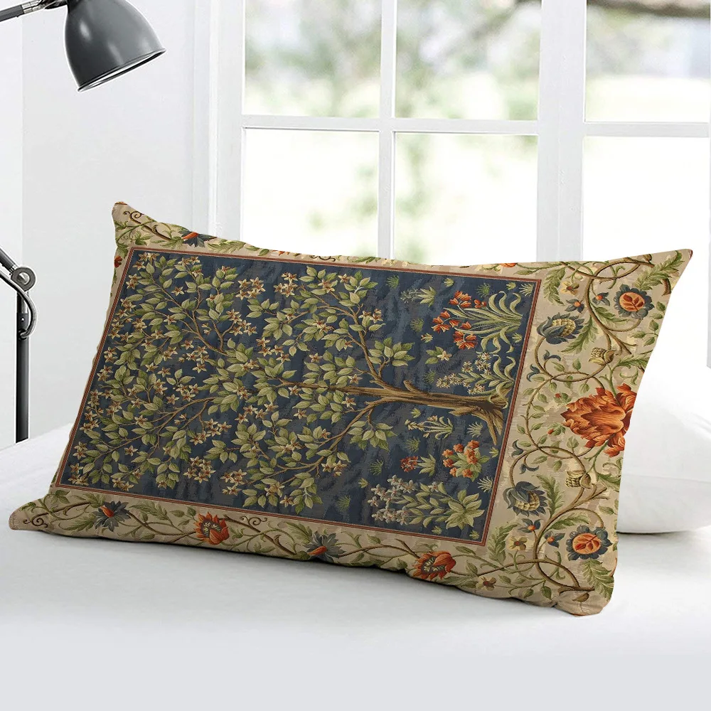 Luxury Both Sides Print Persian Style Plush Cushions Case 30X50/40X60CM Floral Print Lumbar Pillows Case Vintage Sofa Boho Decor