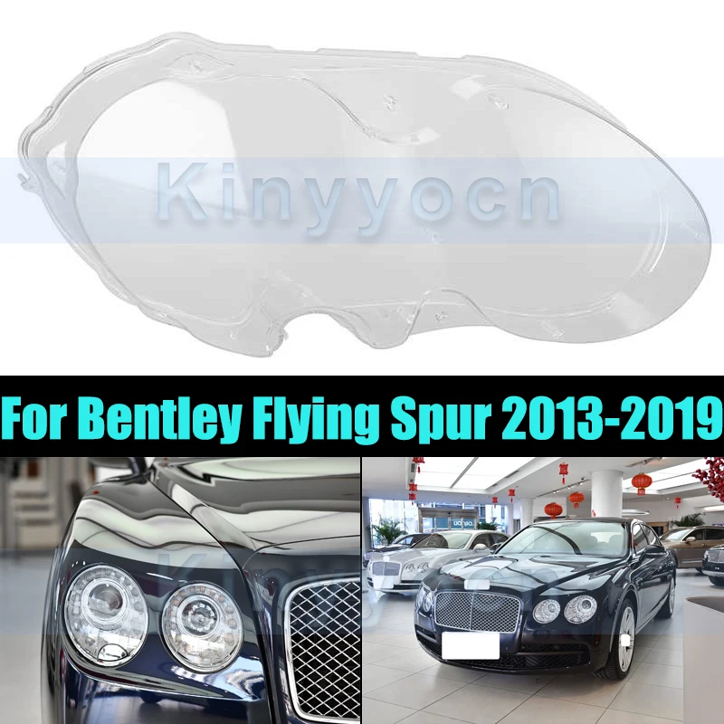 

Front Headlight Glass Cover For Bentley Flying Spur 2013-2019 Front Headlight Shell Headlamp Transparent Cover Lens