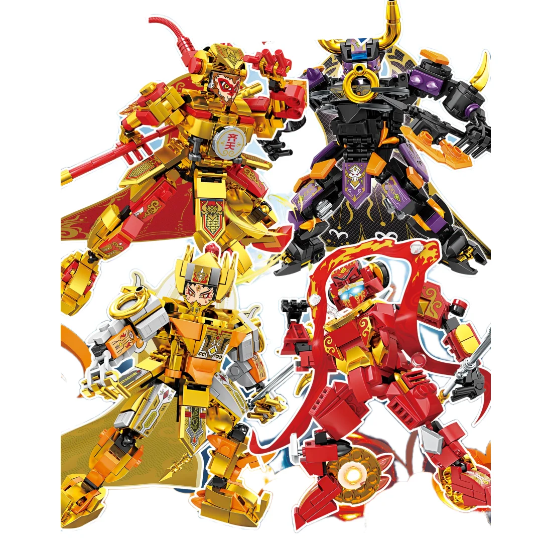 Mecha Series Bull Demon King Sun Wukong Mecha Building Blocks City Monkied Robot Super Monkey King Fighter Figures Bricks Toys