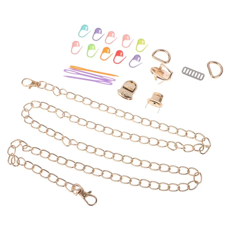 1set Weaving Plastic Mesh Plastic Mesh Kit With Metal Chain Buckle DIY Bag Accessories Weaving Tools Easy Knit Helper