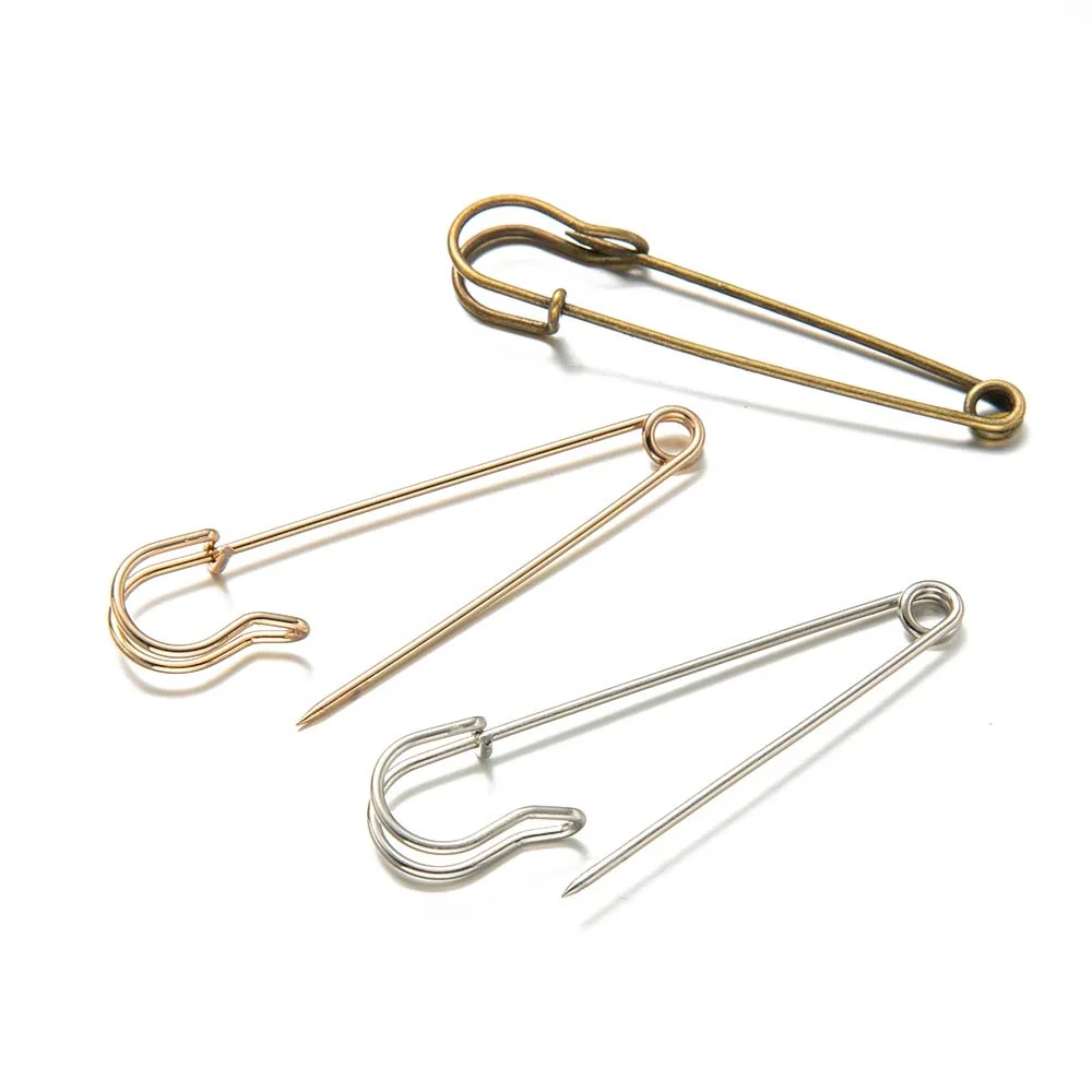 20pcs 38/45/75/80/100mm Large Safety Pins Brooch Base Hook for For DIY Lock Jewelry Craft Making Accessories Supplies Materials