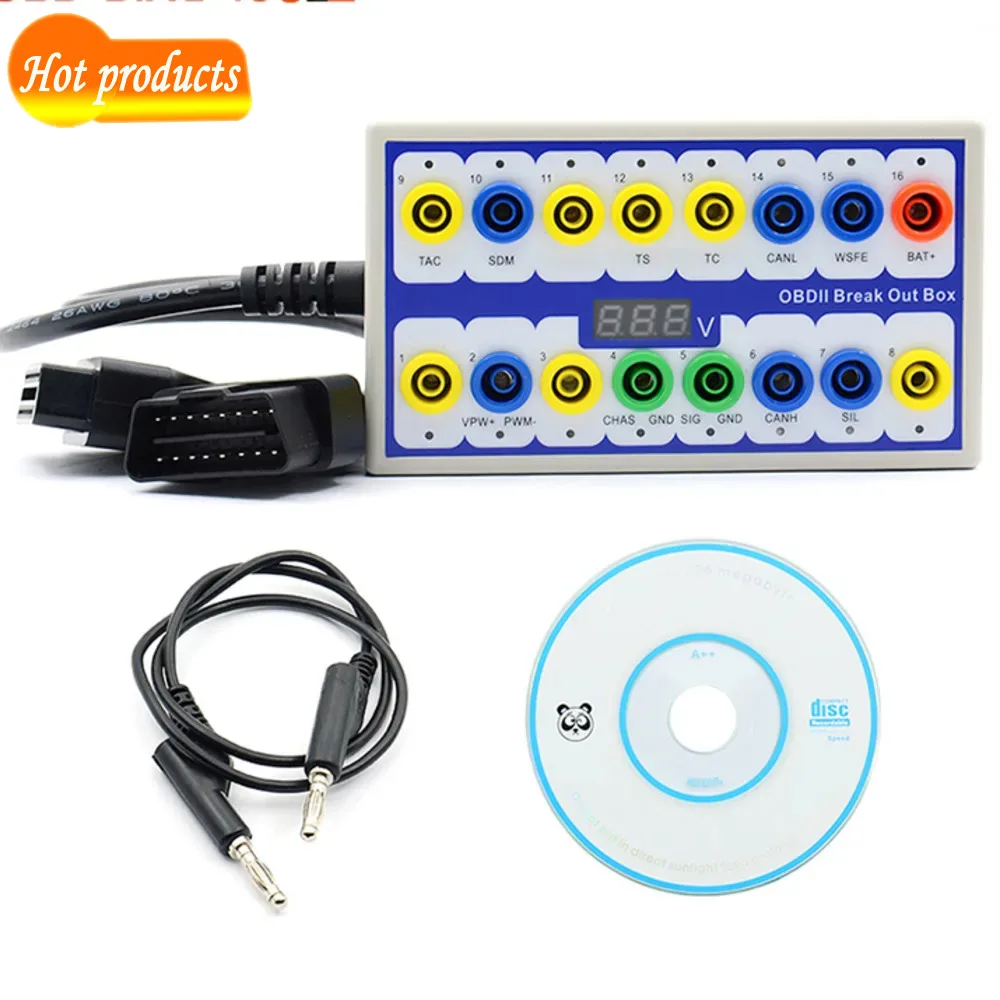 

Newest OBD2 Break Out Box Car Protocol Detector OBDII Breakout Box Automotive Diagnostic Connector