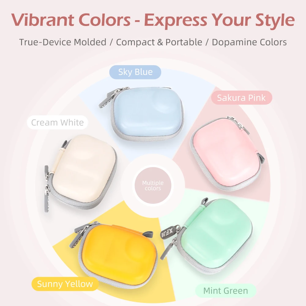 XFJI Mini Camera Case for Insta360 GO Ultra Portable Travel Carrying Case PU Hard Storage Bag Organizer Case Accessories