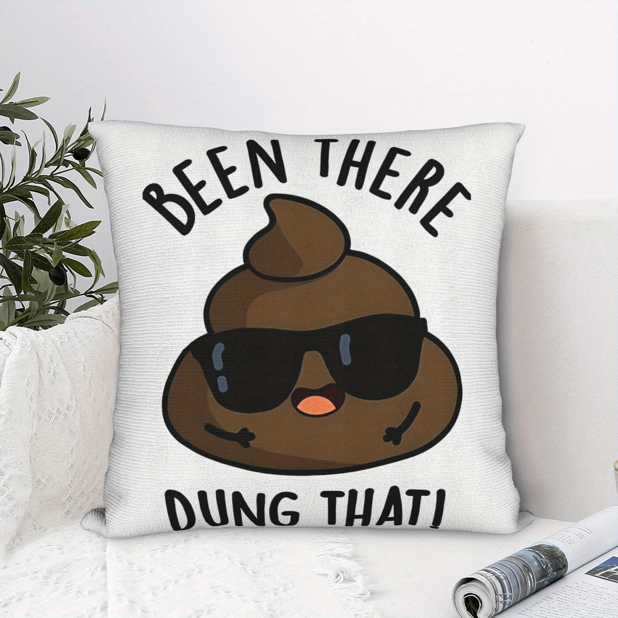 Home Decor Emoji - Lustiger Poop-Emoji-Kissenbezug, Kissenhülle mit dem Zitat