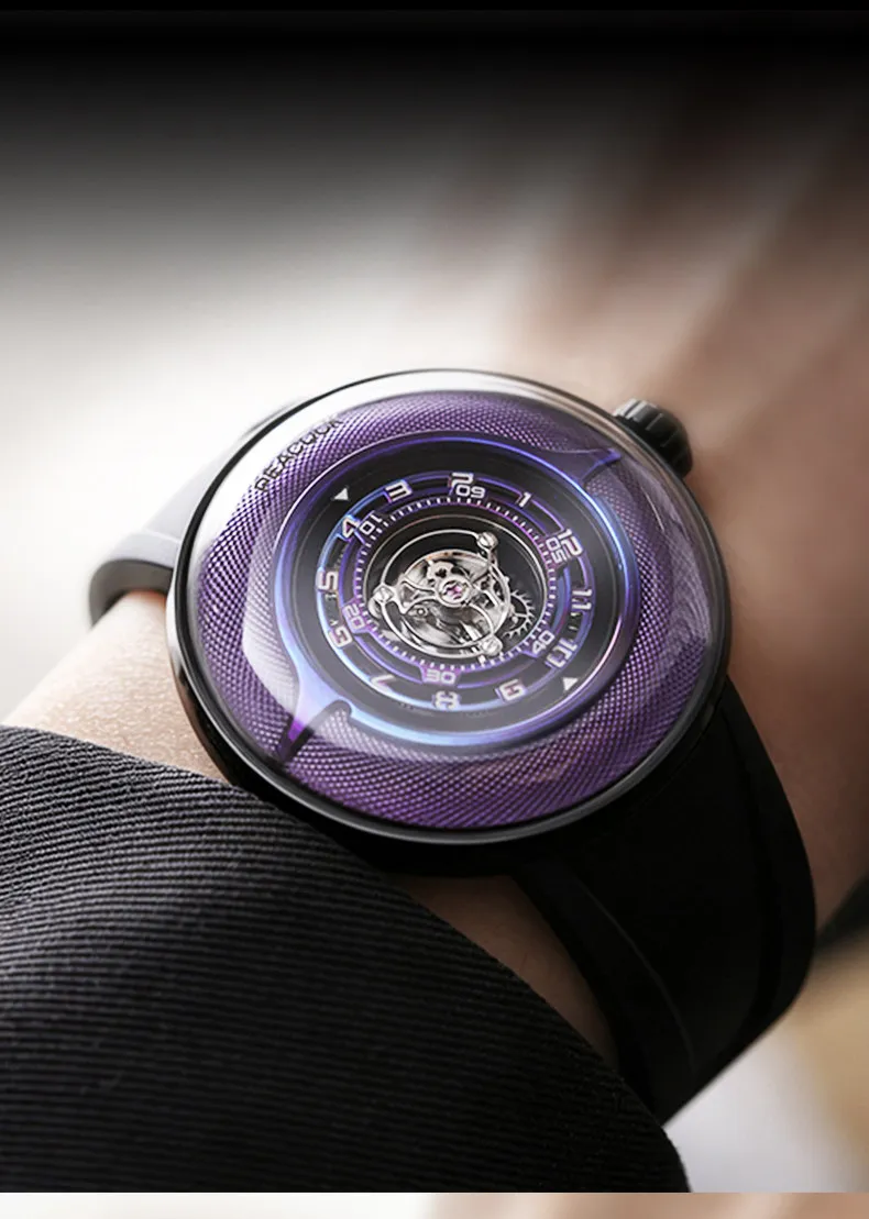 Black Hole No Card Mid Tourbillon Mechanical Men's Watch Official Brand Couple Watch view 5