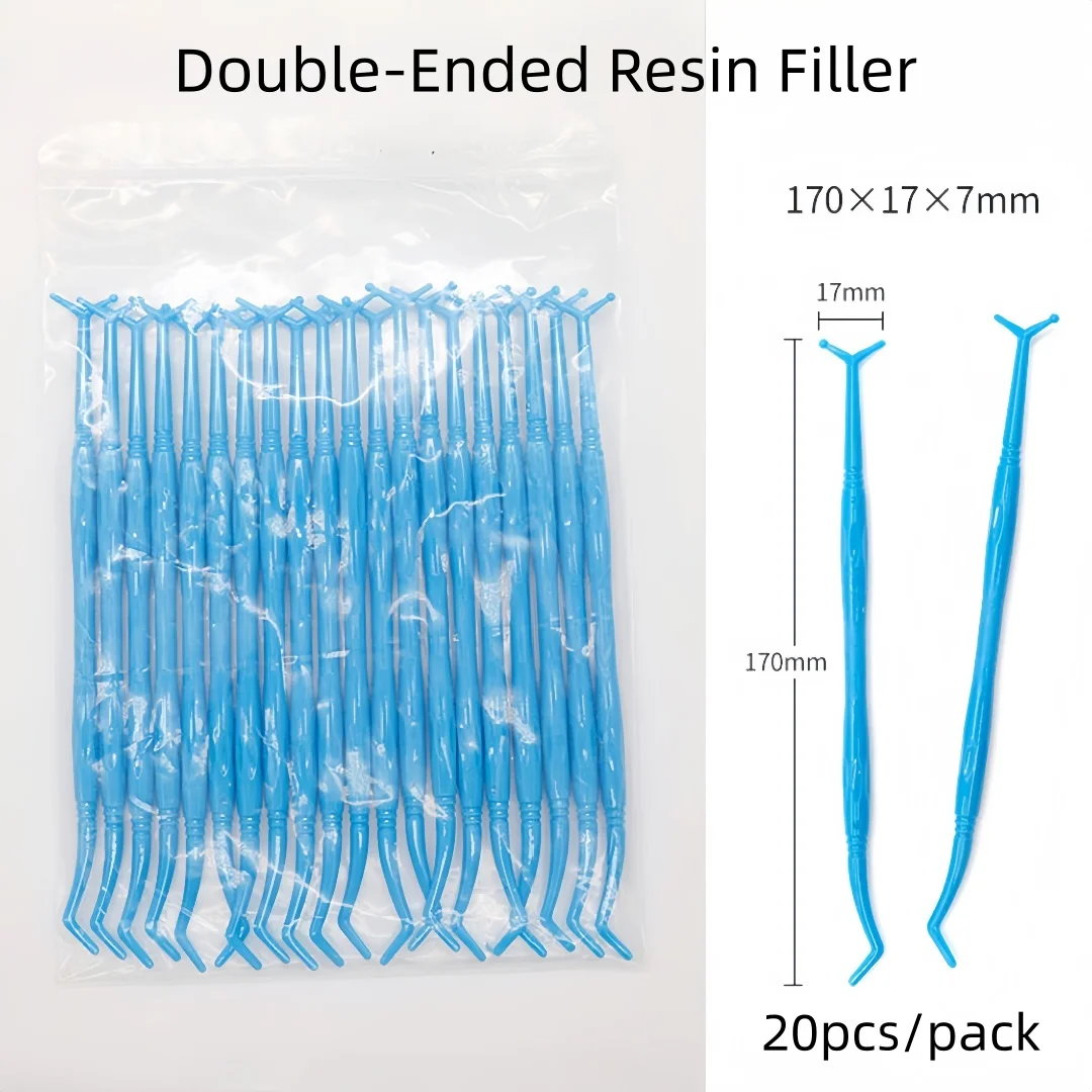 

20 шт./упак., стоматологический двухсторонний наполнитель из смолы, устройство для наполнения смолы, стоматологический штекер, угловой инструмент, материалы, стоматологические лабораторные инструменты