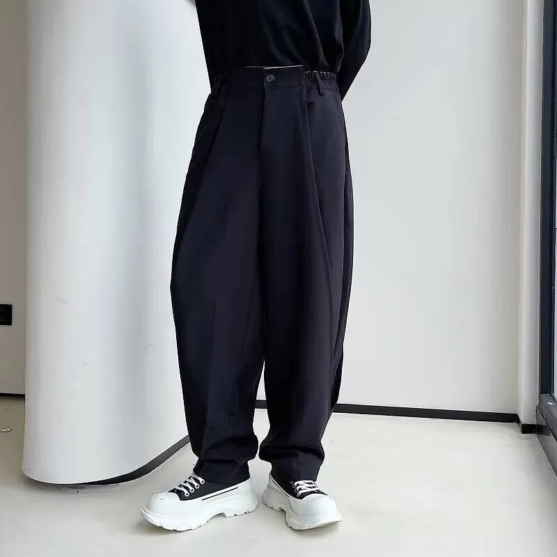 

Leg Pants And Spring New Wide Men's Autumn Korean Double Overlapping Pants Designed Casual Casual Casual Large Pants